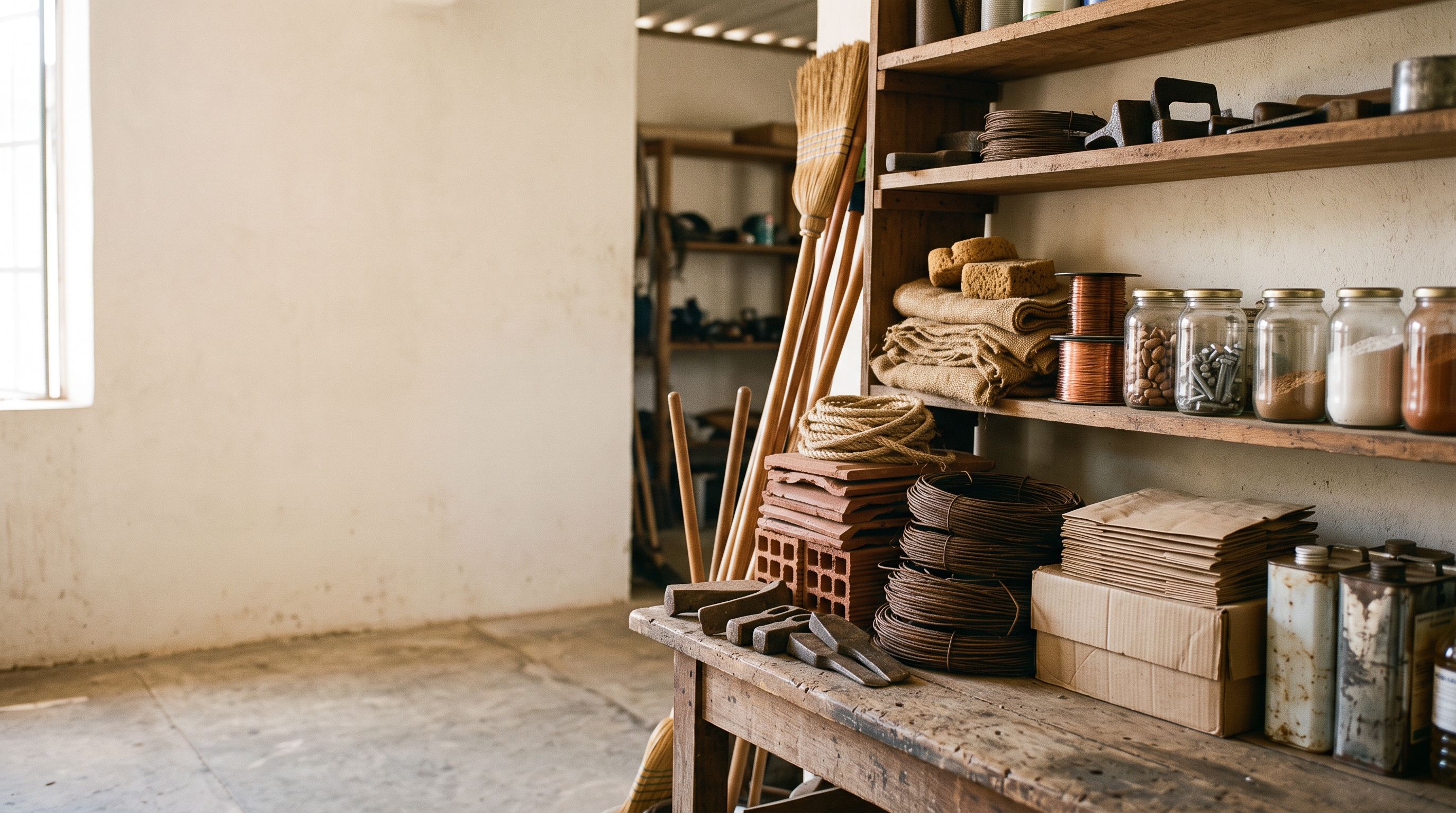 the craft and the ingredients behind Ferramentas, Material de limpeza, Descartáveis
